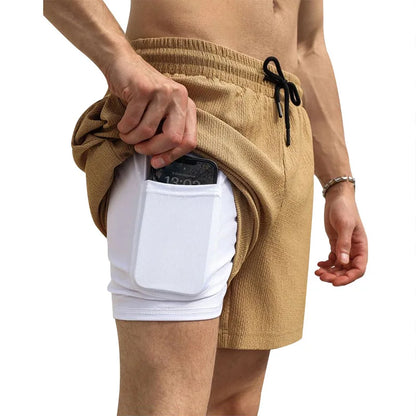 Leichte Herren-Sportshorts aus Eisseide – lockere, knielange Sommerhose in Schwarz