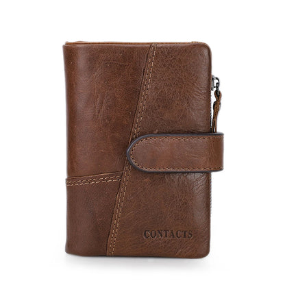 Herren Echtleder Lange Geldbörse Vintage Premium Kartenhalter Geldclip Luxus Reise