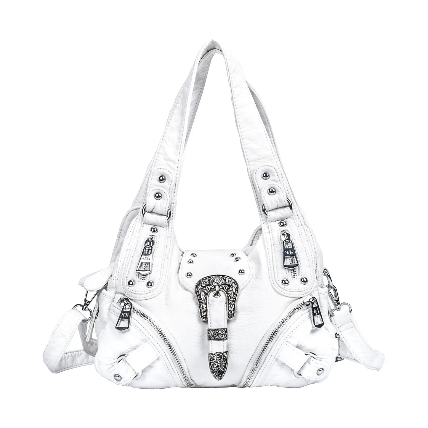 Damen-Hobo-Tasche Aus PU-Leder Mit Verstellbarem Schultergurt Und Mehrfach-Reißverschlussfächern