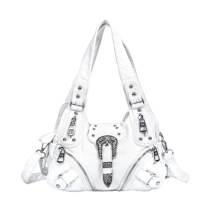 Damen-Hobo-Tasche Aus PU-Leder Mit Verstellbarem Schultergurt Und Mehrfach-Reißverschlussfächern