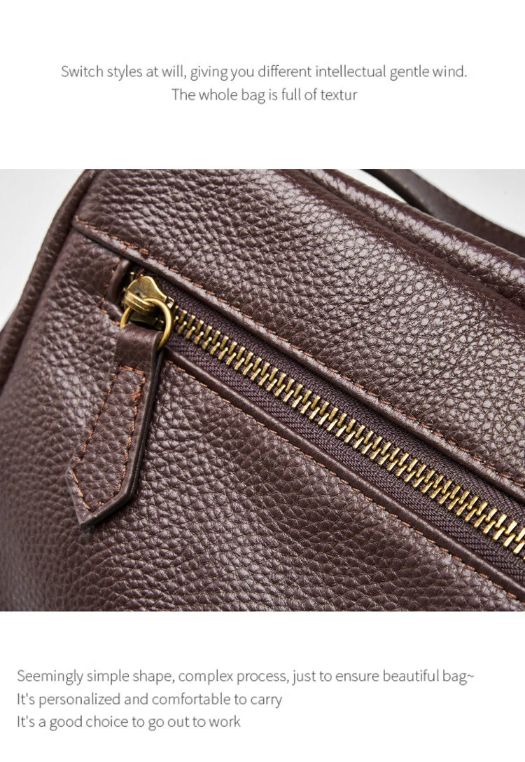 Damen Handtasche aus echtem Leder mit großer Kapazität