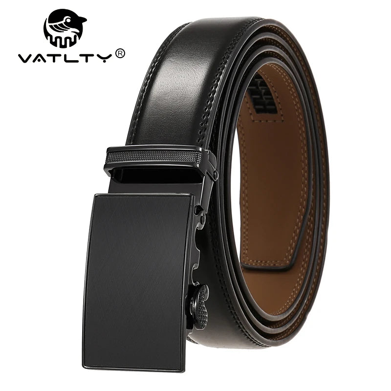 VATLY Echter Ledergürtel Herren 30mm Dünn Lochlos Natur-Rindsleder