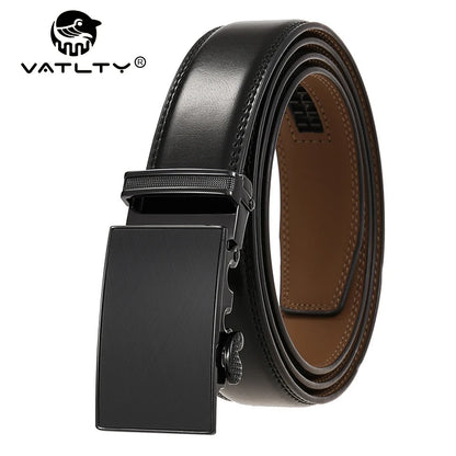 VATLY Echter Ledergürtel Herren 30mm Dünn Lochlos Natur-Rindsleder