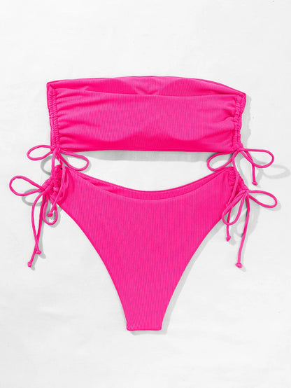 Gestreifter Sexy Bikini für Damen – Zweiteiliges Badeanzug-Set für Strand und Pool