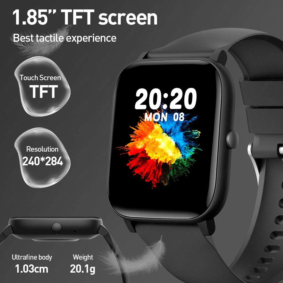 LIGE Für Android IOS 2025, neue Smart Uhr Für Männer Frauen Herzfrequenz Blutdruck Fitness Tracker Bluetooth Anruf Smartwatch mann