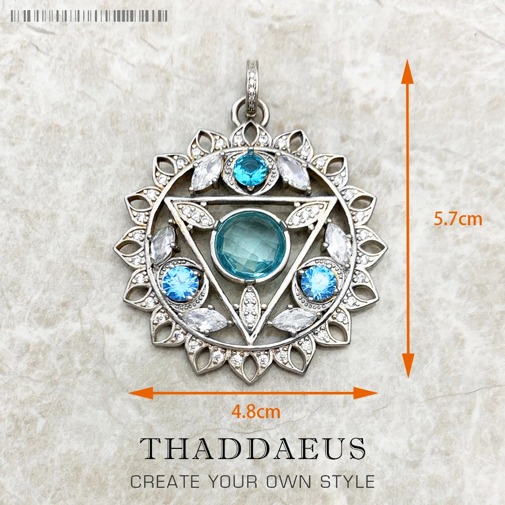 Damen-Anhänger Hand Fatima Chakra Lotus Bohemia aus Sterlingsilber