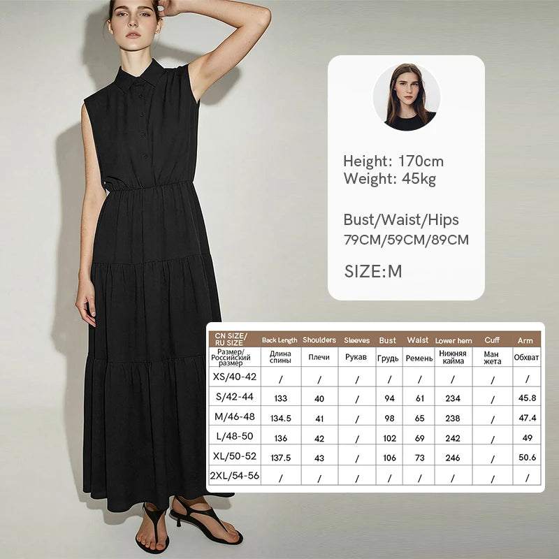 Zeitloses Ärmelloses Damen Kleid Tailliert Mit Kragen Für Jeden Anlass