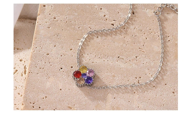Damen-Armband mit bunten Zirkonia-Blüten