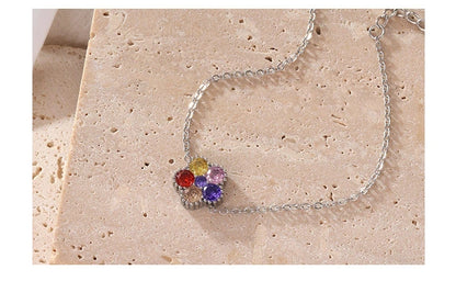 Damen-Armband mit bunten Zirkonia-Blüten