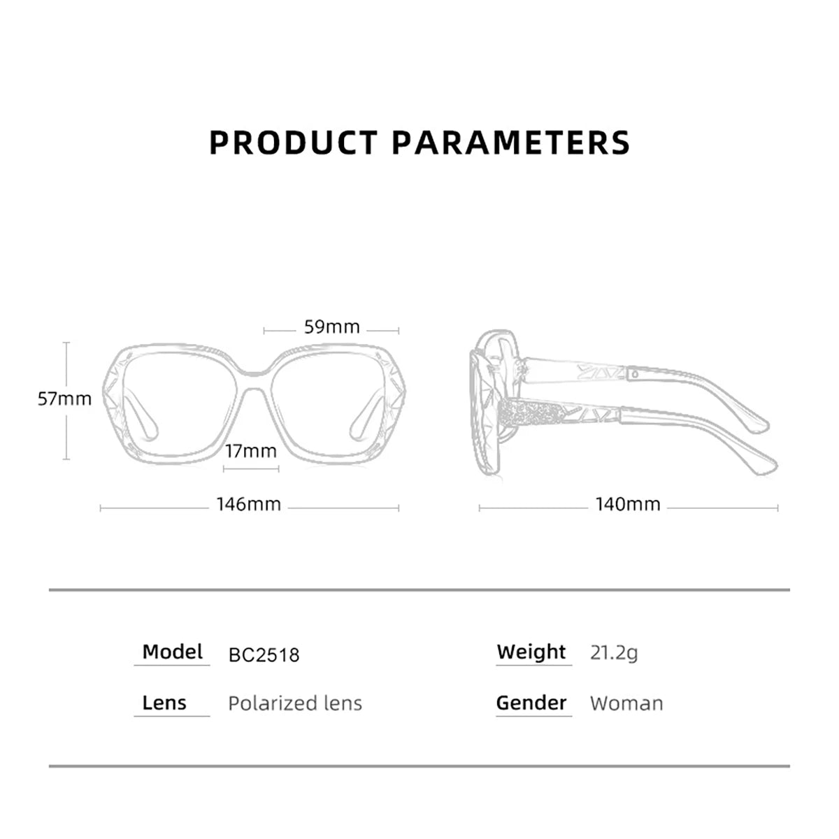 Damen-Sonnenbrille Katzenauge Polaroid Farbverlauf UV400 großer Rahmen