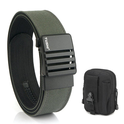 Herren-Taktischer Gürtel aus Nylon mit matte Metall-Schnalle und 43 mm Breite für Alltag und Freizeit