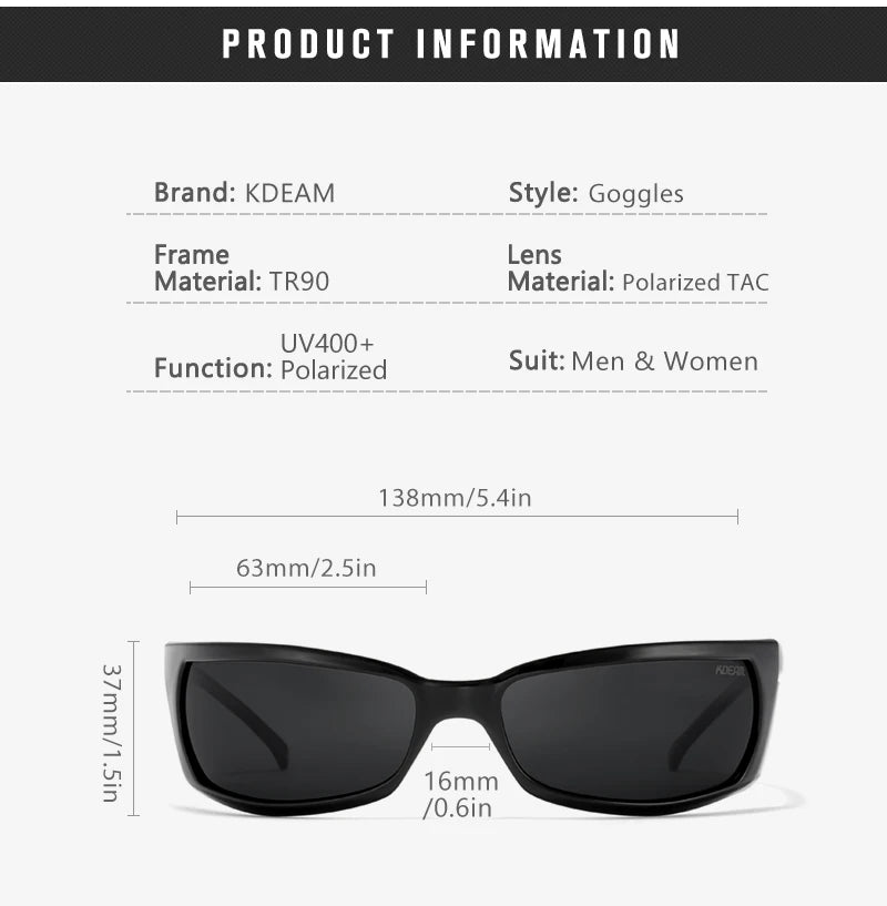 Sonnenbrille Sport UV400 polarisiert leicht Angeln Reißverschlussetui Unisex