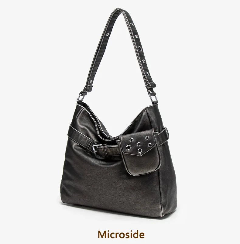 Damen-Schultertasche Vielseitig Geeignet für Alltag in stilvoller Form aus weichem Leder