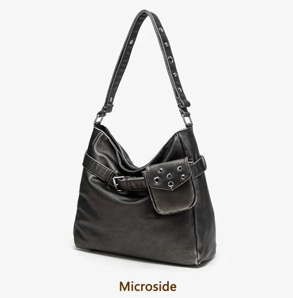 Damen-Schultertasche Vielseitig Geeignet für Alltag in stilvoller Form aus weichem Leder