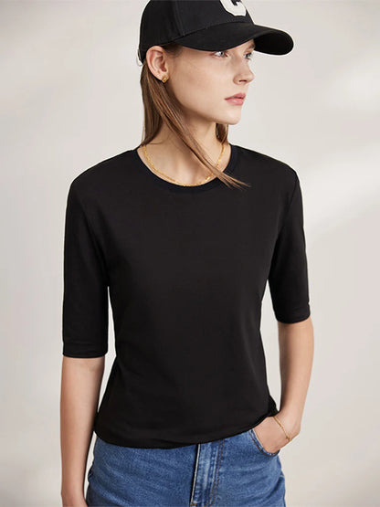 Damen T-Shirts aus neuer Baumwolle mit halben Ärmeln für das Büro