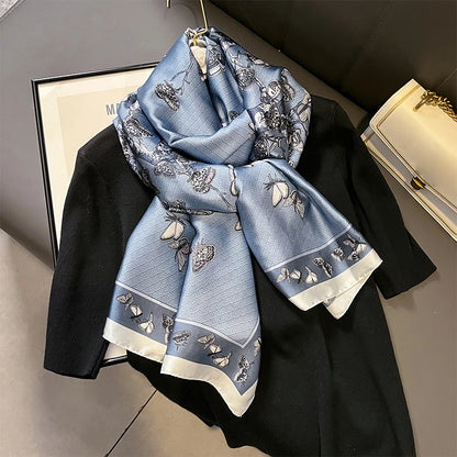 Damen Satin Seidenschal Hijab Sommer Sonnenschutz Strand Kopftuch Foulard