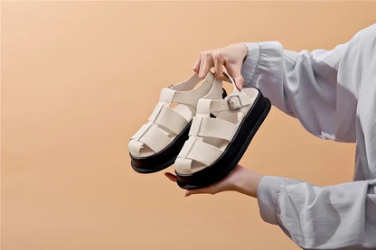 AIYUQI Women's Sandals Closed toe 2025 Summer New Women Roman Sandals Leisure Thick Soled Fashion Woven Women's Shoes Sandals