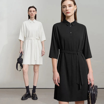 Elegantes Damen Hemdkleid Baumwolle Bequemer Fit Für Büro