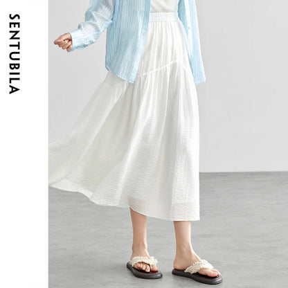 Damen Lyocell Rock im lässigen Stil mit elastischer Taille für den Urlaub