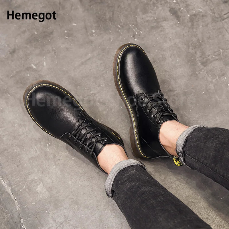 Herren-Schnürschuhe aus Leder in Schwarz/Kaffee – elegant & strapazierfähig