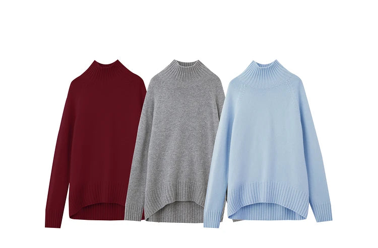 Damen-Rollkragenpullover 100 % Wolle nahtlos antibakteriell Winter