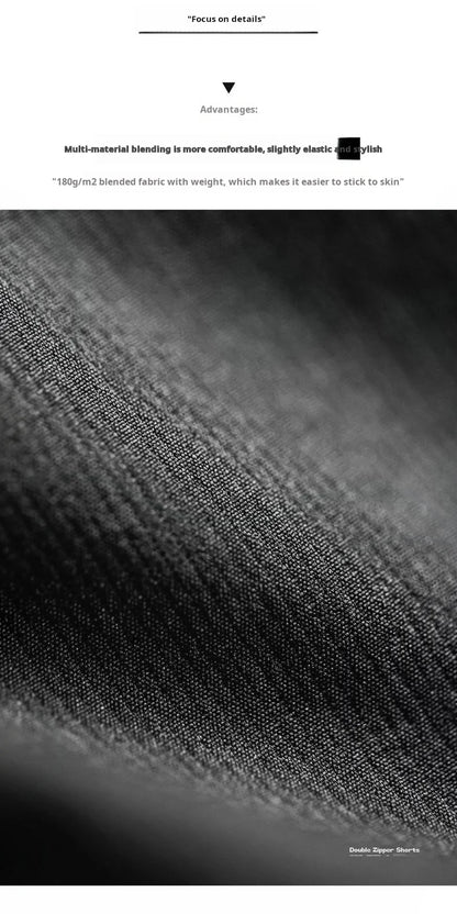 Herren Outdoor-Shorts mit doppelten Reißverschlüssen für Sommer-Laufsport