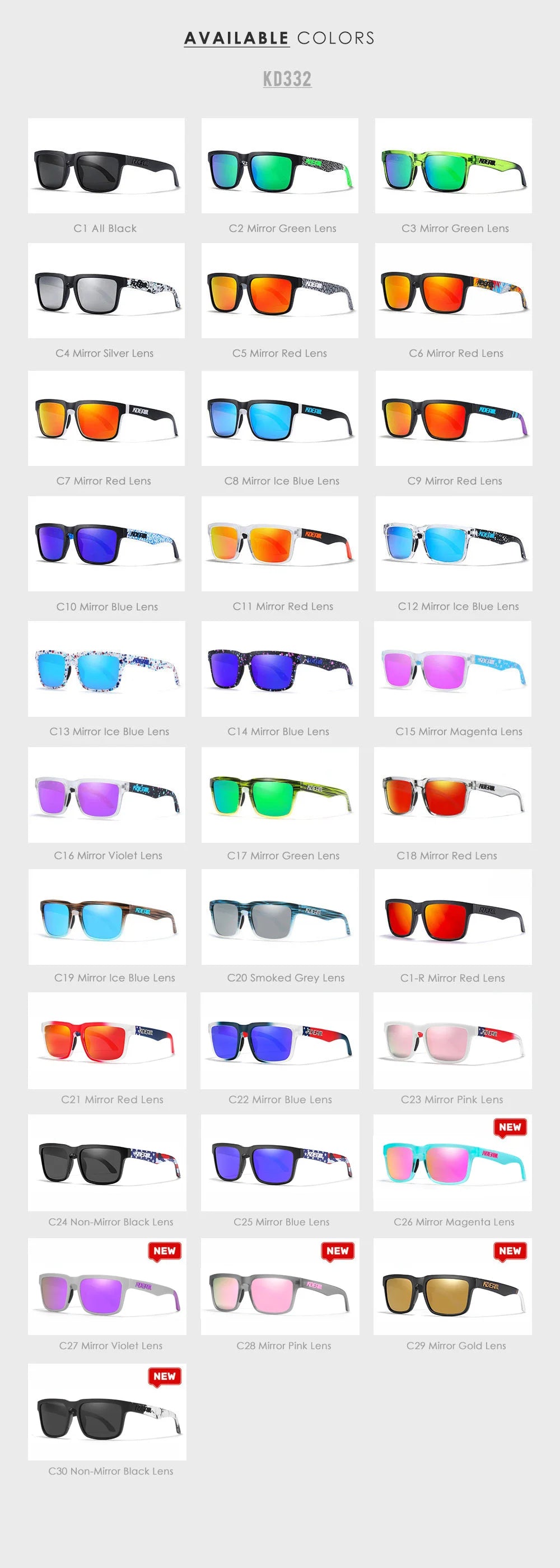 Sonnenbrille quadratisch polarisiert lässig Outdoor Unisex Pärchen neues Paket