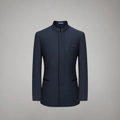 Hochwertiger Herrenanzug aus Wolle und Seide in Tiefblau – Slim Fit für formelle Anlässe und Hochzeiten