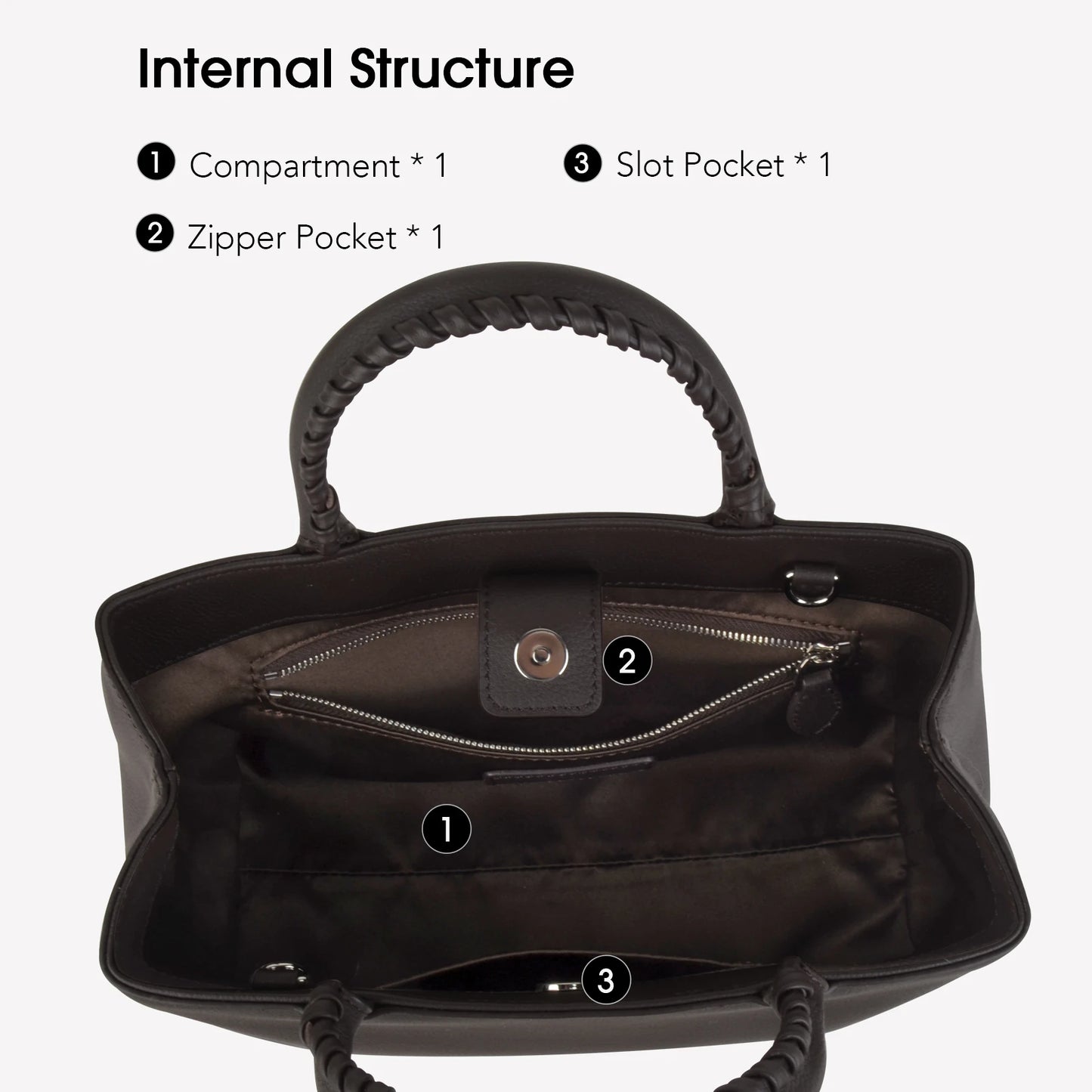 Mini-Tote aus Vollnarbigem Rindsleder | Top-Griff