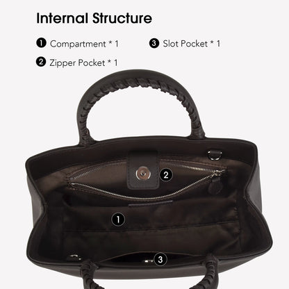 Mini-Tote aus Vollnarbigem Rindsleder | Top-Griff