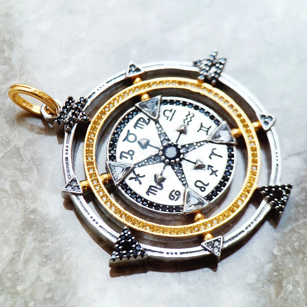Damen-Charm-Anhänger Amulett magisch Natur Elemente aus Sterlingsilber