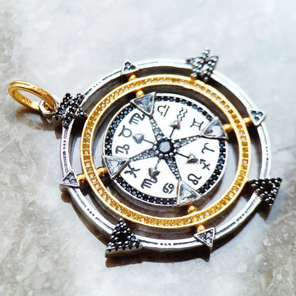 Damen-Charm-Anhänger Amulett magisch Natur Elemente aus Sterlingsilber