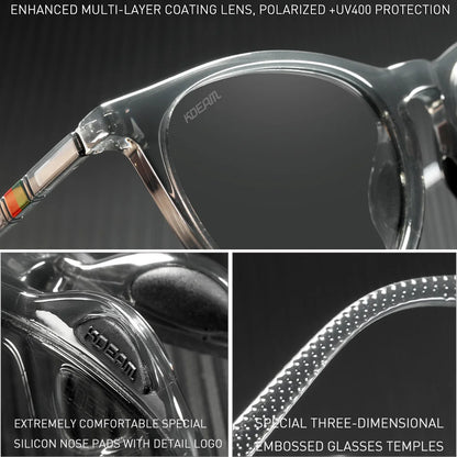 Damen-Sonnenbrille Vintage photochrom polarisiert Reisen Fahren Wandern