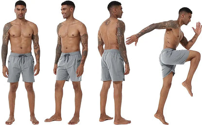 Herren-Badeshorts mit elastischem Bund, Reißverschlusstaschen und Mesh-Futter – schnelltrocknend für den Strand