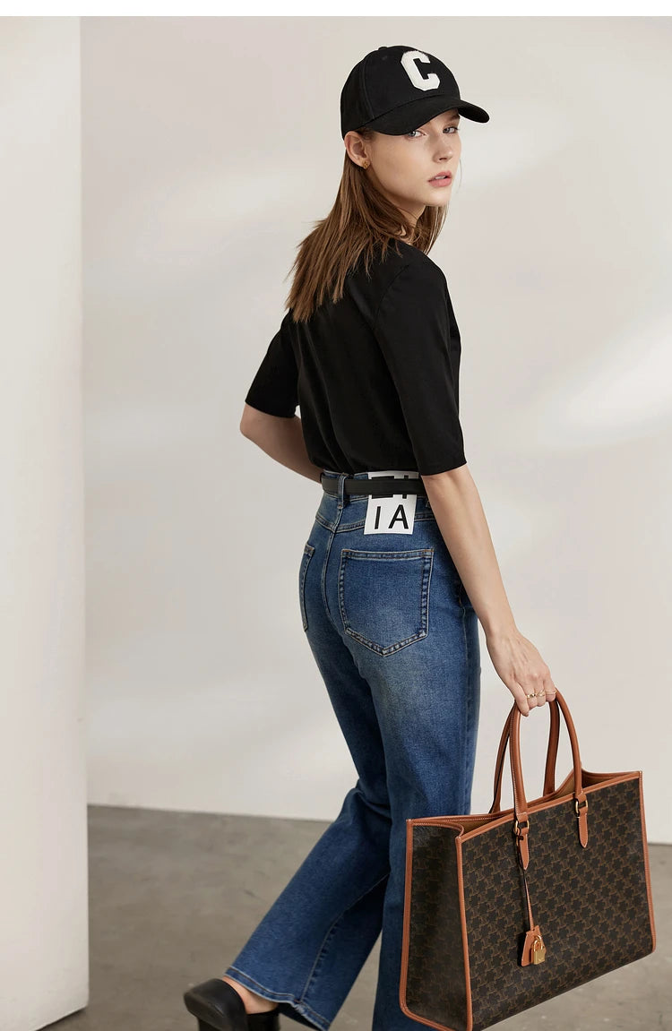 Damen T-Shirts aus neuer Baumwolle mit halben Ärmeln für das Büro