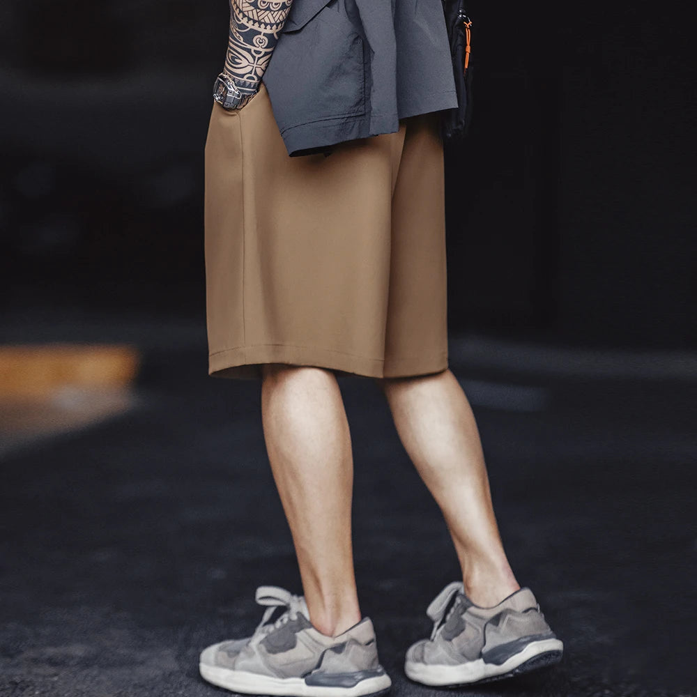 Herren Shorts aus Anti-Falten-Tuch mit elastischer Taille und lockerer Passform