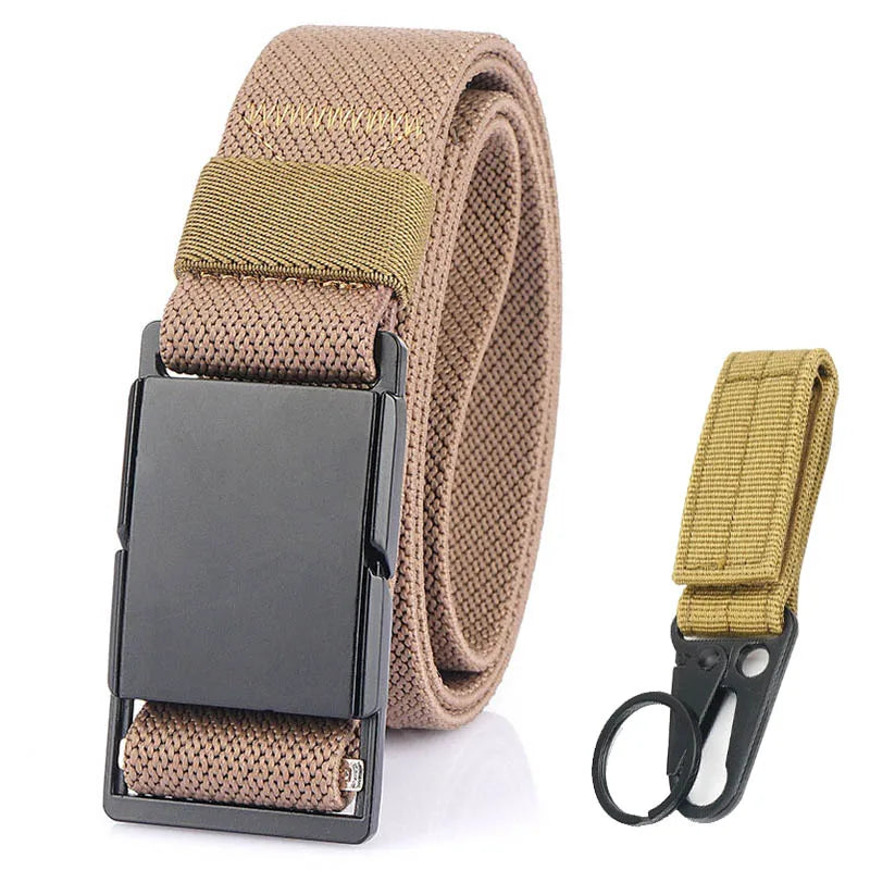 Unisex-Gürtel mit Magnetverschluss 34mm Breite Braun für Jeans Freizeit Alltagsbegleiter