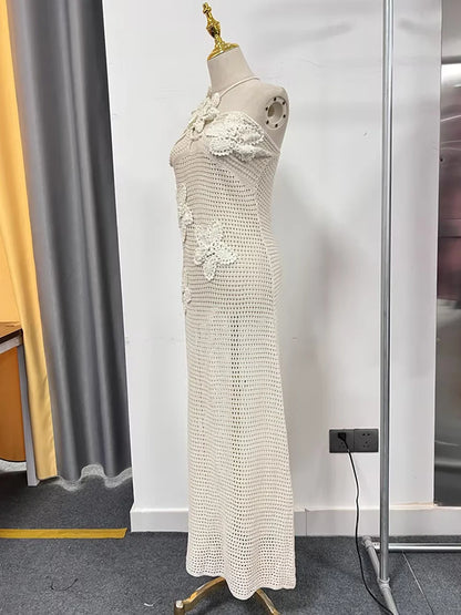 Elegantes Damen-Midikleid mit Rundhalsausschnitt und langen Ärmeln im Patchwork-Design mit Diamantenmuster