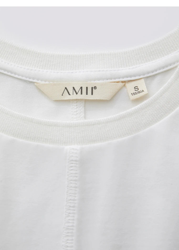Damen T-Shirt aus mercerisierter Baumwolle mit kurzen Ärmeln im minimalistischen Stil