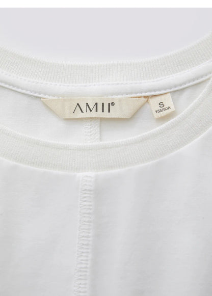 Damen T-Shirt aus mercerisierter Baumwolle mit kurzen Ärmeln im minimalistischen Stil