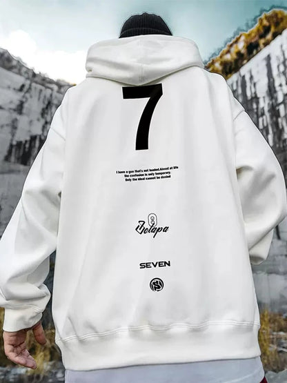 High Street Letter Print Pullover Hoodies für Männer Vorder taschen Baggy Casual Vintage Kapuzen pullover Fleece Y2k Hoody Kleidung