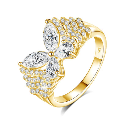 Damen-Ring aus Sterlingsilber 925 mit Moissanite D-VVS Stein als Schmuckgeschenk Premiumqualität