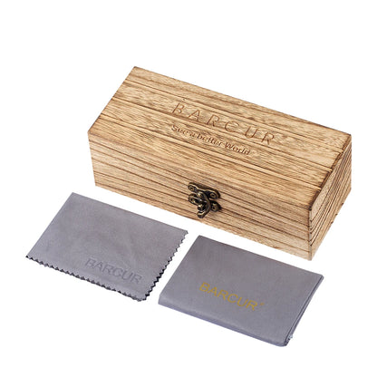 Damen-Sonnenbrille Holz Katzenauge polarisiert Luxus Geschenkbox