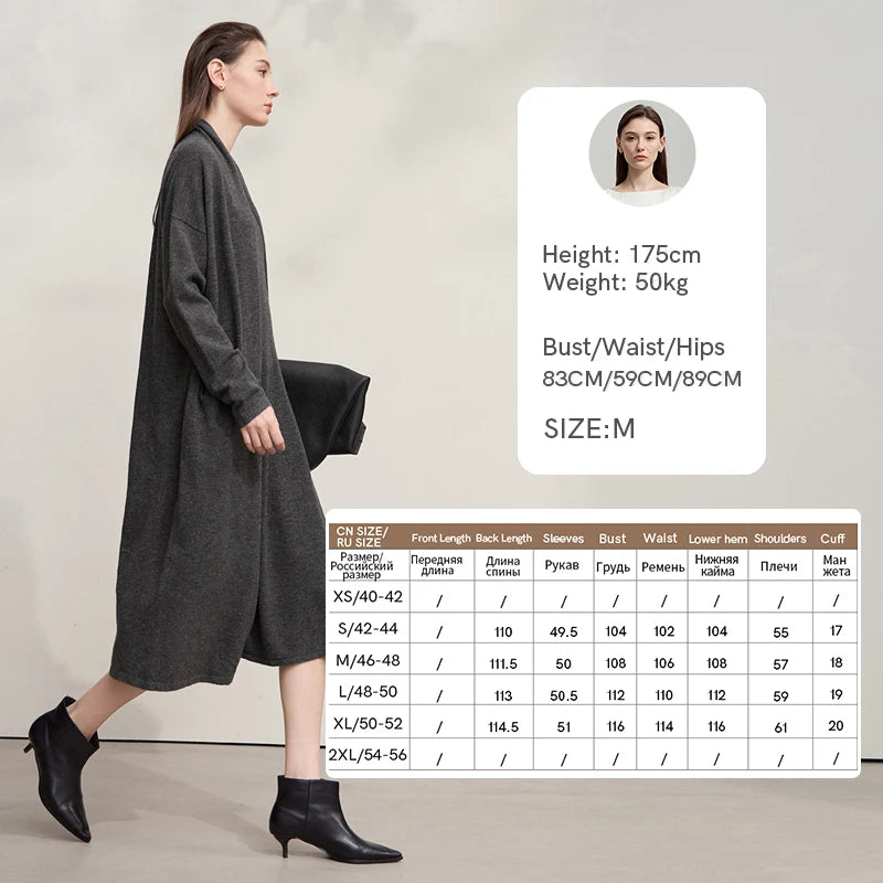 Damen V-Ausschnitt Strickkleid A-Linie ärmellos Herbst-Winter