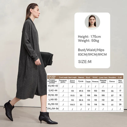 Damen V-Ausschnitt Strickkleid A-Linie ärmellos Herbst-Winter