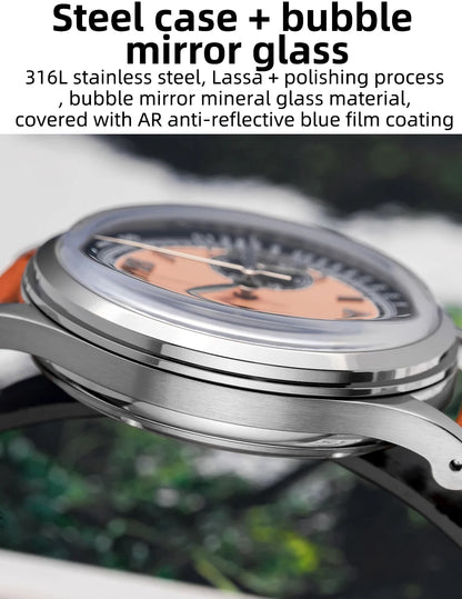Herren-Chronograph mit Lederarmband und VK64-Werk