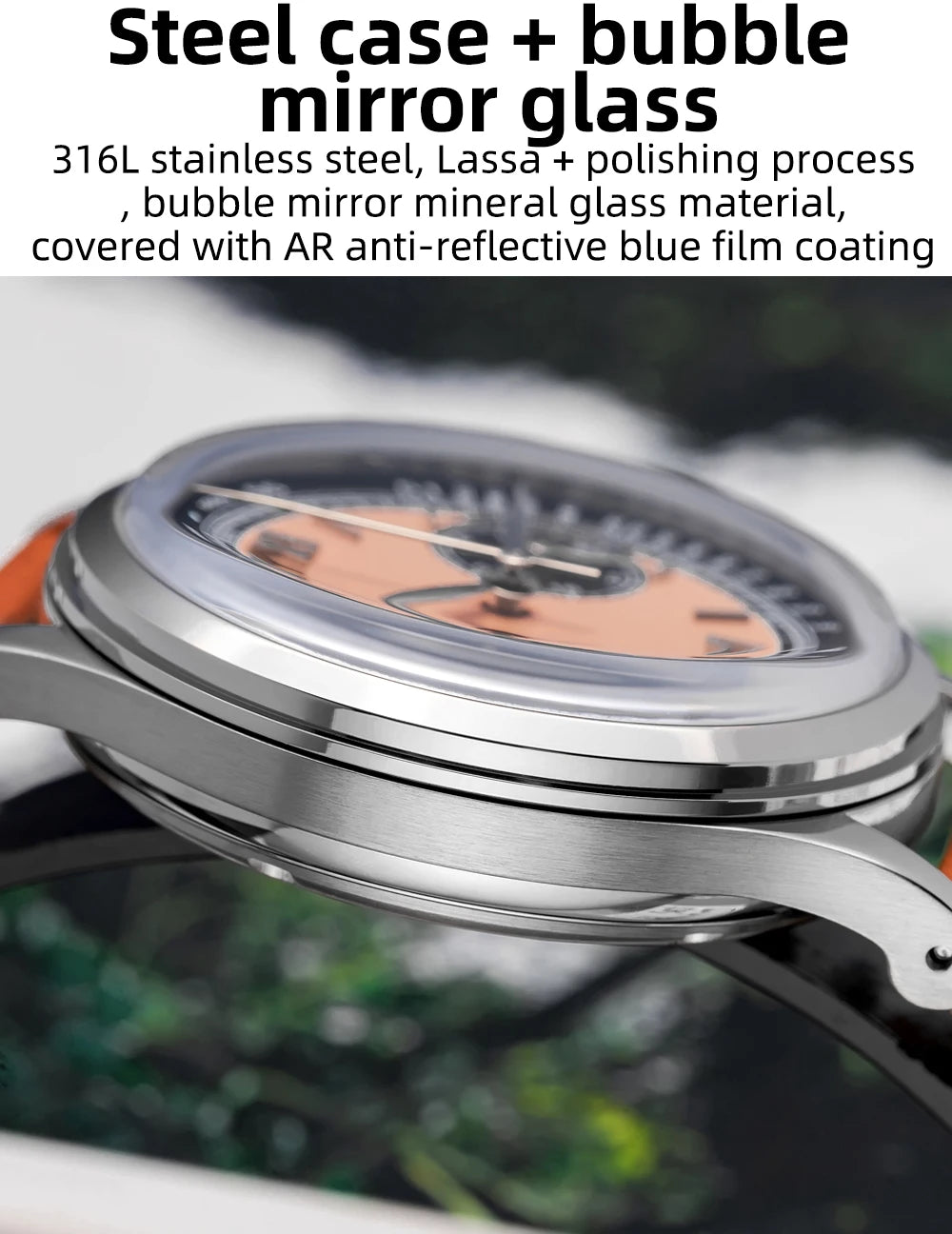 Herren-Chronograph mit VK64-Werk und Lederarmband