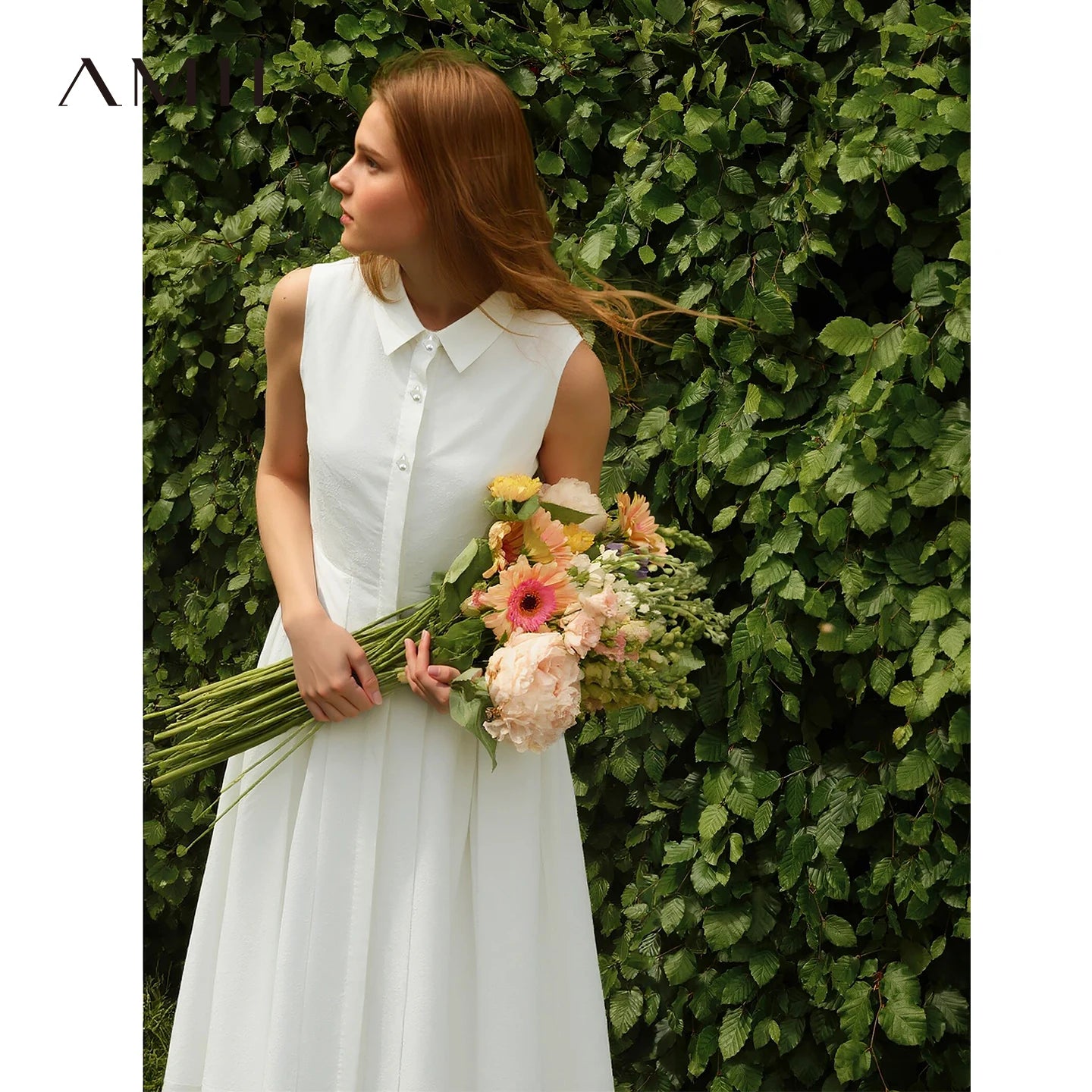 Elegantes Langes Damen Kleid Slim Fit Mit Kragen Für Büro