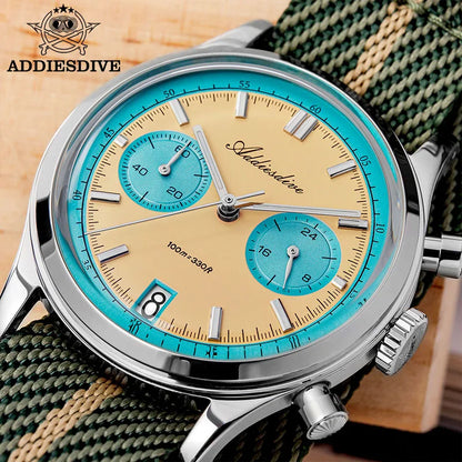 Herren-Chronograph mit Nylonarmband und Bubble-Mirror-Glas
