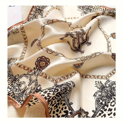 Damen Seidenschal klein quadratisch Haarband Halstuch Kopftuch Bandana D